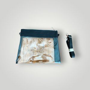 Veckle Cosmetic Makeup Bag, Black/Clear